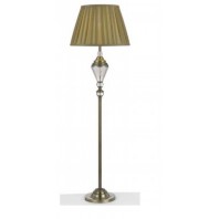 Telbix-Oxford Floor Lamp - Antique Brass With Gold Colour Shade